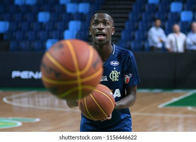 Rio De Janeiro, Brazil, July 9, 2007,
Soccer Player Vinícius Júnior,during A Visit To The Flamengo Basketball Players In The Rio De Janeiro Arena.