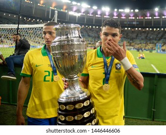 Rio De Janeiro - Brazil July 07, 2019 Final Of The Copa America, Brazil V Peru, At The Stadium Of Maracanã
Player  Of Brazil Thiago Silva ,