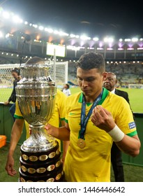 Rio De Janeiro - Brazil July 07, 2019 Final Of The Copa America, Brazil V Peru, At The Stadium Of Maracanã
Player  Of Brazil Thiago Silva ,