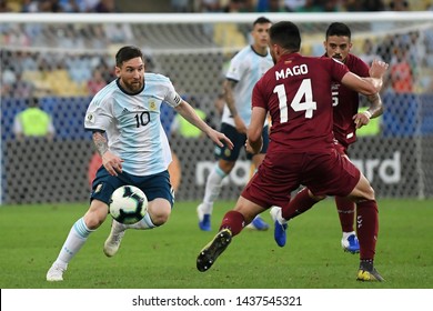 Rio de Janeiro, Brazil, June 28, 2019.
Soccer player Lionel Messi of Argentina, during the Venezuela vs Argentina match for the Copa America 2019 at the Maracanã stadium.