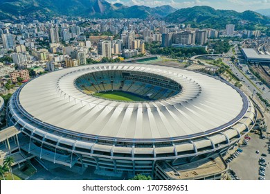 Rio De Janeiro, Brazil; June 8 2019: Maracana Stadium Aerial Amazing View