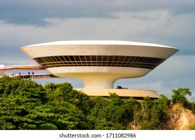 Niterói / Rio De Janeiro / Brazil- June 04,2017: Museum Of Contemporary Art - MAC Designed By Architect Oscar Niemeyer