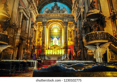 Rio De Janeiro, Brazil - March 22, 2018: Interior Of The Candelária Church 