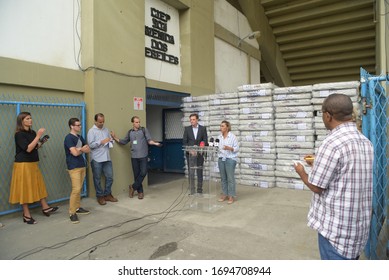 RIO DE JANEIRO, BRAZIL, MARCH, 31, 2020:marcelo Crivella Mayor Of The City Of Rio De Janeiro Presented The Facilities To Homeless People During The Covid-19 Pandemic, Coronavirus