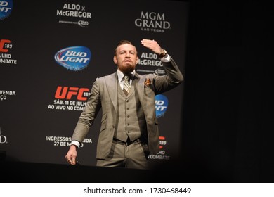 Rio De Janeiro- Brazil March 10, 2018 UFC Press Conference With Fighter Conor McGregor And Dana White