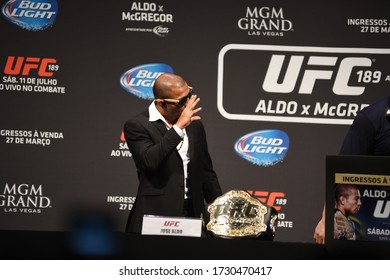 Rio De Janeiro- Brazil March 10, 2018 UFC Press Conference With Fighter Conor McGregor Jose Aldo And Dana White