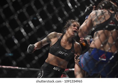 Rio De Janeiro - Brazil May 12, 2018. Ultimate FightingChampionship - UFC 224 - Amanda Nunes In Action At Jeunesse Arena In Rio De Janeiro
