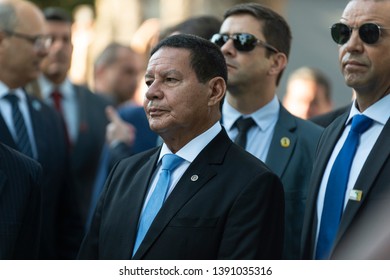 Rio De Janeiro, Brazil - May 06, 2019: Hamilton Mourao, Vice President Of Brazil, Attends The Celebration Of 130 Years Of The Military College Of Rio De Janeiro