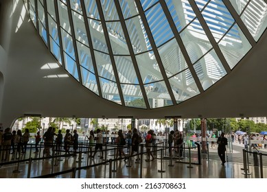 Rio De Janeiro Brazil. May 24, 2022: Museum Of Tomorrow. Visitors At Main Entrance.

