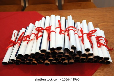 Rio De Janeiro, Brazil, September 11, 2017.
Diplomas Ready To Be Delivered To Graduates Of The Law Course Of Estácio De Sá University In The City Of Rio De Janeiro