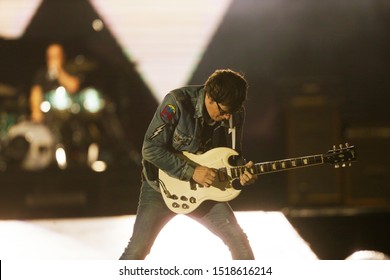 Rio De Janeiro, Brazil  September 28th, 2019- Rock In Rio      Weezer Band Rivers Cuomo Performs At The Rock In Rio Festival