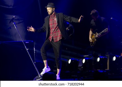 Rio de Janeiro, Brazil   September 17th, 2017-  US singer Justin Timberlake performs during  the  Rock in Rio 2017 concert 
