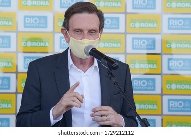 RIO DE JANEIRO (BRAZIL),11/05/2020-Mayor Of Rio De Janeiro Marcelo Crivella At A Press Conference Talks About Restrictive Measures On The Covid-19 Panel