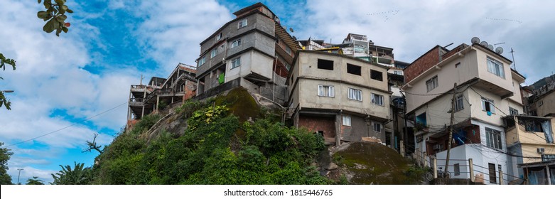 Rio De Janeiro Downtown And Favela.  Brazil