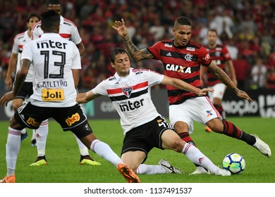 Rio de Janeiro, July 18, 2018.
Soccer player Paolo Guerrero during the Flamengo vs. São Paulo match for the Brazilian championship in the Marcanã stadio in the city of Rio de Janeiro.
