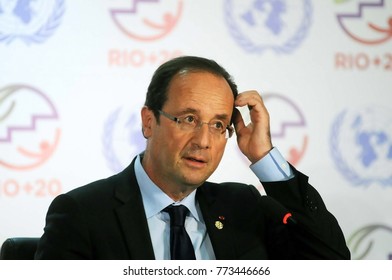 Rio De Janeiro, June 21, 2009.
President François Hollande Attends A Conference, During The Rio + 20 Conference, In The City Of Rio De Janeiro, Brazil