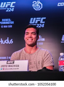 RIO DE JANEIRO, MARCH 20, 2018: Fighter Lyoto Machida During Press Conference Of UFC 224 (Ultimate Fight Championship)