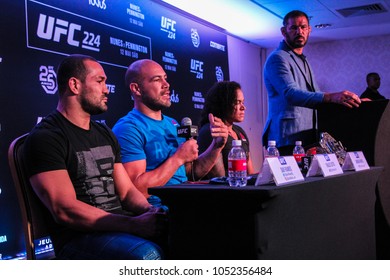 RIO DE JANEIRO, MARCH 20, 2018: Fighter Minotauro During Press Conference Of UFC 224 (Ultimate Fight Championship)