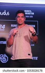 RIO DE JANEIRO, MARCH 20, 2018: Fighter Lyoto Machida During Press Conference Of UFC 224 (Ultimate Fight Championship)