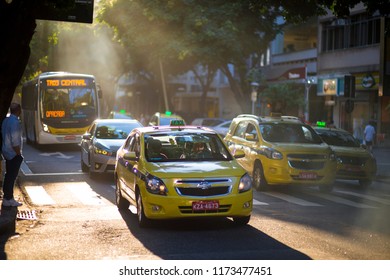 RIO DE JANEIRO - MARCH, 2018: Traffic Clogs The Streets Of The Leafy Upscale Neighborhood Of Ipanema, Whose Wealthy Residents Are In A Constant Battle For Quality Of Life.