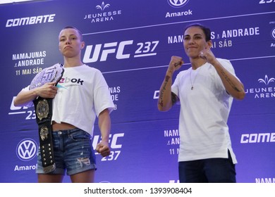 Rio De Janeiro, May 09, 2019, Brazil: Portrait Of Fighter Rose Namajunas During UFC Press Conference, Rio De Janeiro.