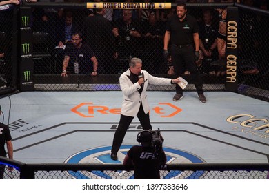 RIO DE JANEIRO, MAY 11, 2019: Announcer Bruce Buffer During UFC 237