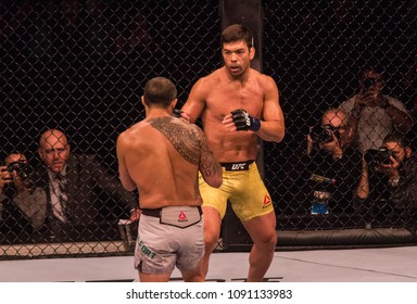 RIO DE JANEIRO, MAY 12, 2018, BRAZIL: Lyoto Machida And Vitor Belfort During Fight At Ultimate Fighter Champinonship (UFC), Rio De Janeiro.