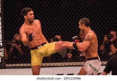 RIO DE JANEIRO, MAY 12, 2018, BRAZIL: Lyoto Machida And Vitor Belfort During Fight At Ultimate Fighter Champinonship (UFC), Rio De Janeiro.