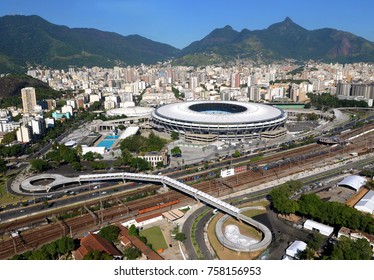 Rio De Janeiro, May 12, 2014.
Aerial Photo Of The Maracanã Stadium In The Northern Part Of The City Of Rio De Janeiro, Brazil