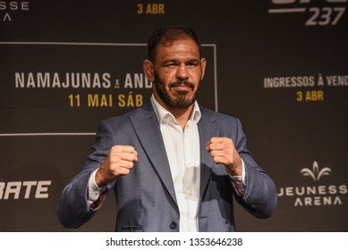 RIO DE JANEIRO, RJ, 28 MARCH 2019:  Brazilian Wrestler Jessica Andrade Participates In The Press Conference Of The Event UFC 237 Where She Will Fight With The North American Rose Namajunas In Rio