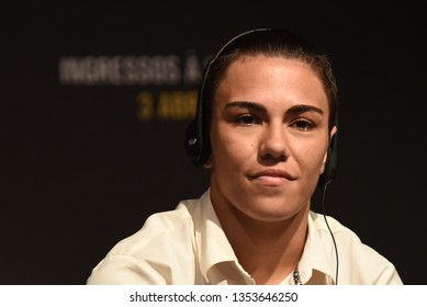 RIO DE JANEIRO, RJ, 28 MARCH 2019:  Brazilian Wrestler Jessica Andrade Participates In The Press Conference Of The Event UFC 237 Where She Will Fight With The North American Rose Namajunas In Rio