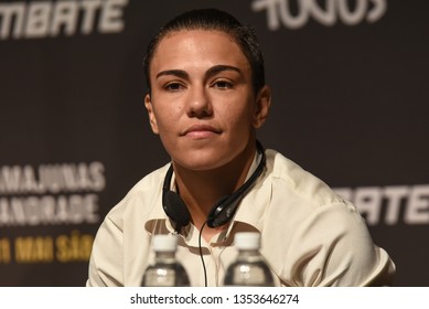 RIO DE JANEIRO, RJ, 28 MARCH 2019:  Brazilian Wrestler Jessica Andrade Participates In The Press Conference Of The Event UFC 237 Where She Will Fight With The North American Rose Namajunas In Rio