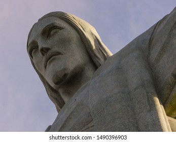 RIO DE JANEIRO, RJ, BRAZIL - SEPTEMBER 01, 2012: Christ The Redeemer Statue In Close Up.