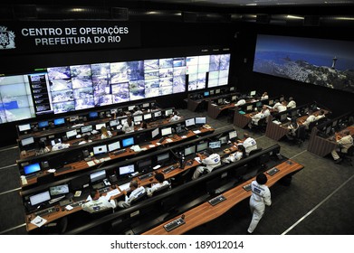 Rio De Janeiro, RJ, Brazil-December 6, 2012: Operation Center, Monitoring Citywide Safety, Security And Respond To Events And Incidents Based On Inputs Received Across Agencies