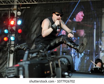 Rio De Janeiro, September 14, 2013.
Vocalist Michael Emanuel Known As Michale Graves Of Band Mark Ramones Blitzkrieg, During A Show At Rock In Rio In The City Of Rio De Janeiro.