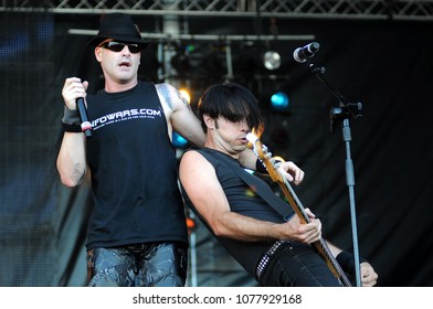 Rio De Janeiro, September 14, 2013.
Vocalist Michael Emanuel Known As Michale Graves And Musician Of The Band Mark Ramones Blitzkrieg, During A Show At Rock In Rio In The City Of Rio De Janeiro.