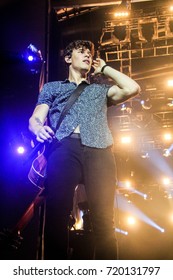 RIO DE JANEIRO, SEPTEMBER 16, 2017: Singer Shawn Mendes On Stage Of Rock In Rio Festival, Rio De Janeiro.