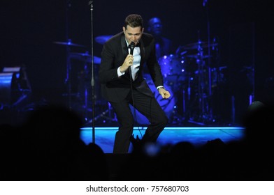 Rio De Janeiro, September 17, 2014.
Singer Michael Bublé During His Show At The HSBC Arena In Rio De Janeiro, Brazil