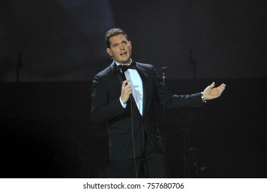 Rio De Janeiro, September 17, 2014.
Singer Michael Bublé During His Show At The HSBC Arena In Rio De Janeiro, Brazil