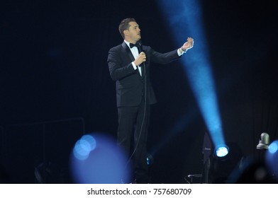 Rio De Janeiro, September 17, 2014.
Singer Michael Bublé During His Show At The HSBC Arena In Rio De Janeiro, Brazil