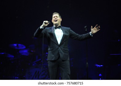 Rio De Janeiro, September 17, 2014.
Singer Michael Bublé During His Show At The HSBC Arena In Rio De Janeiro, Brazil