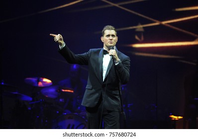 Rio De Janeiro, September 17, 2014.
Singer Michael Bublé During His Show At The HSBC Arena In Rio De Janeiro, Brazil