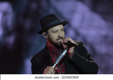 Rio de Janeiro, September 18, 2017. Singer Justin Timberlake, during the presentation of his show at Rock in Rio 2017 in Rio de Janeiro, Brazil.