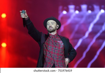 Rio de Janeiro, September 18, 2017.
Singer Justin Timberlake, during the presentation of his show at Rock in Rio 2017 in Rio de Janeiro, Brazil. 
