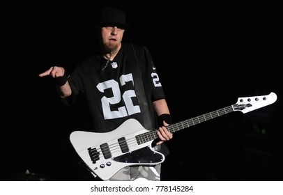 Rio De Janeiro, September 25, 2015. Bass Player Shavo Odadjian Of System Of A Down Band During Presentation At Rock In Rio 2015 In Rio De Janeiro, Brazil