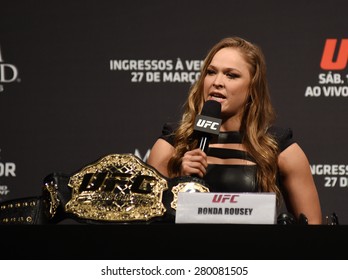 Rio De Janeiro-Brazil 24 MARCH 2015, Press Conference With The Fighter Of UFC Ronda Rousey 