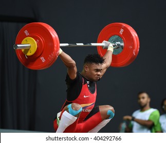 Rio de Janeiro-Brazil, April 10, 2016 preparation test for Olympic Games 2016- Weight Lifting