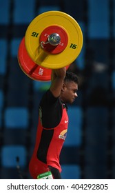 Rio De Janeiro-Brazil, April 10, 2016 Preparation Test For Olympic Games 2016- Weight Lifting