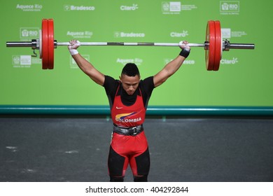 Rio De Janeiro-Brazil, April 10, 2016 Preparation Test For Olympic Games 2016- Weight Lifting