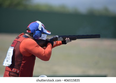 Rio de Janeiro-Brazil, April 16, 2016 Event sport shooting test for the 2016 Olympic Games